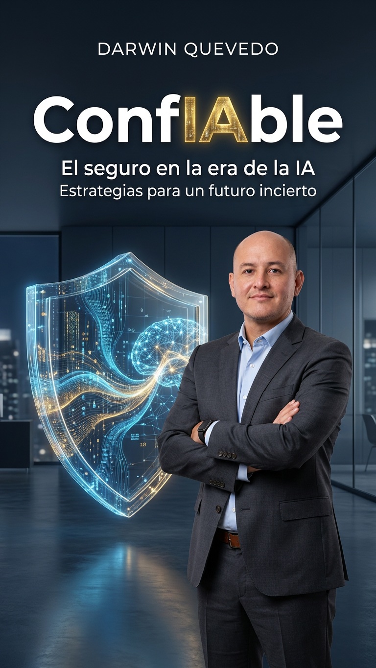 Portada del libro ConfIAble: El seguro en la era de la inteligencia artificial de Darwin Quevedo